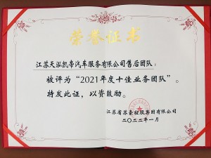 控股集團2021年度十佳業務團隊-天泓凱帝